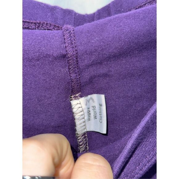 GWC Good World Clothing purple leggings with hip graphic | Sz M - Picture 3 of 5
